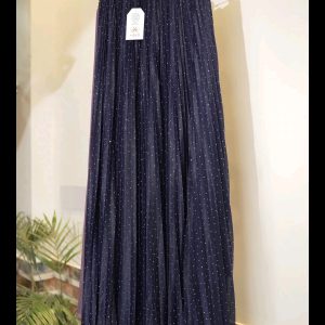DARK BLUE STONE EMBROIDERED LONG SKIRT