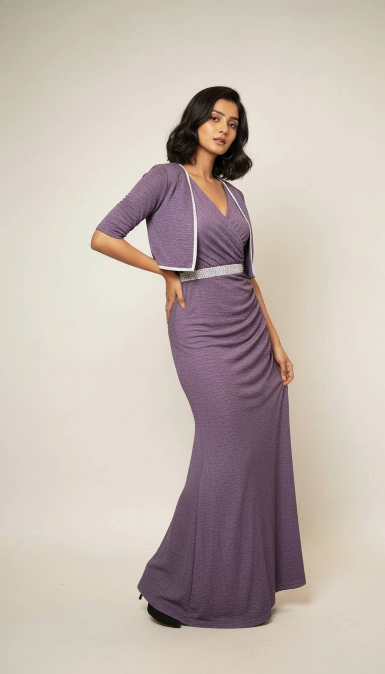 WOMEN BODYCON LONG DRESS WITH JACKET