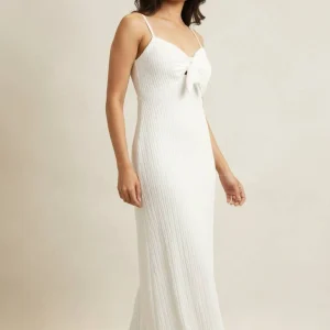 WOMEN WHITE SLEVELESS LONG ONE PIECE