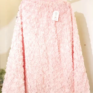 3D FLOWER NET LONG SKIRT