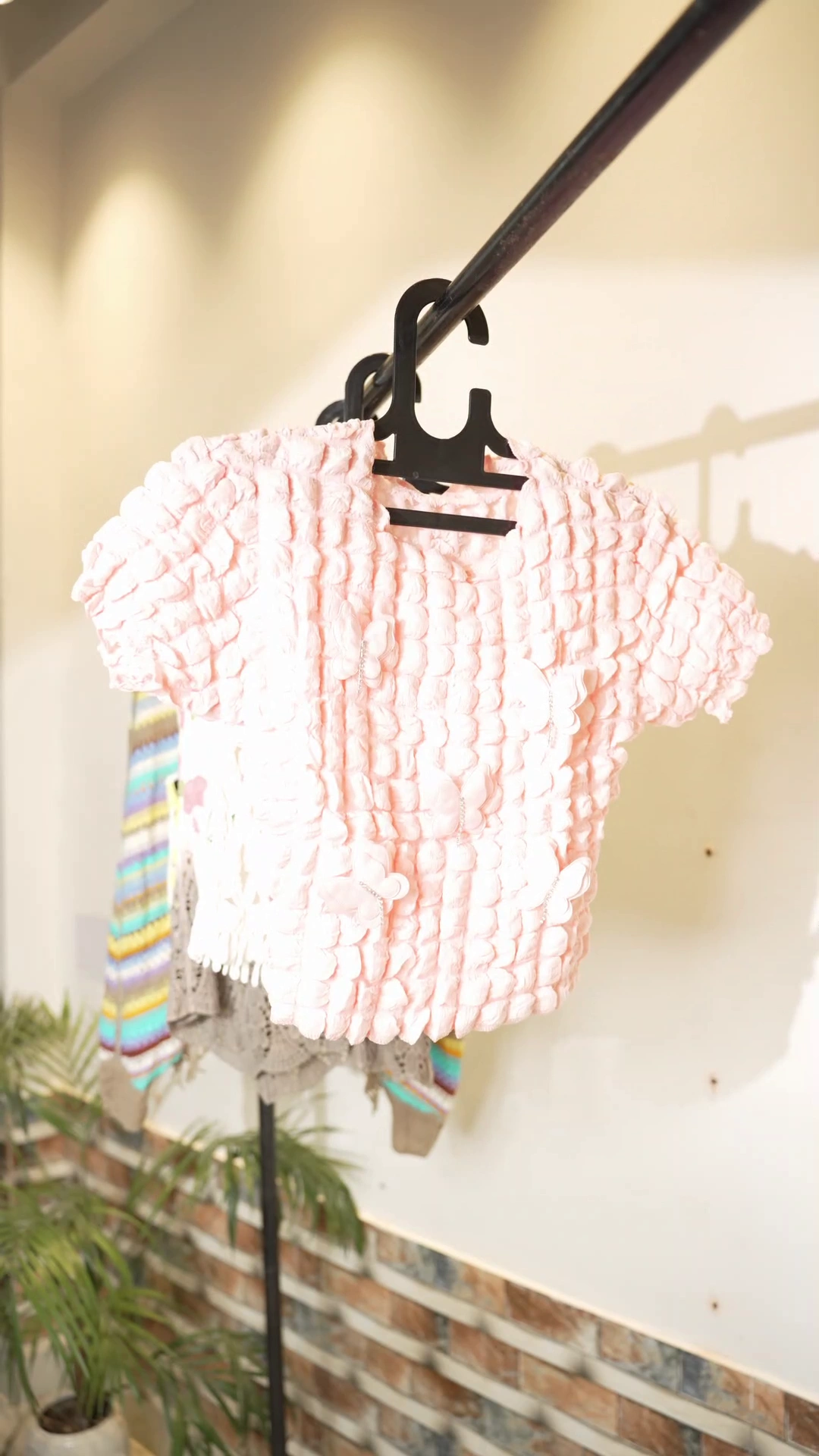 WOMEN PEACH POPCORN TOP