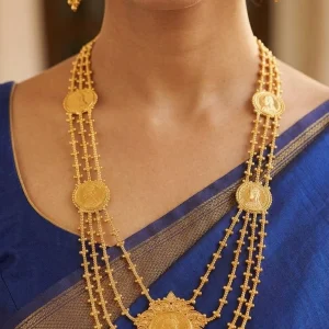 TEMPLE TYPE THREE LAYER GOLD NECKLACE