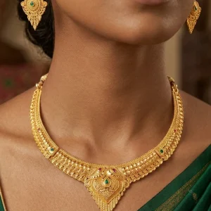 EMERALD VIRAASAT TEMPLE NECKLACE